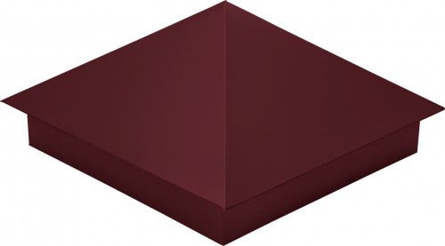 Колпак на столб 520х390мм 0,4 ПЭ с пленкой RAL 3005 красное вино